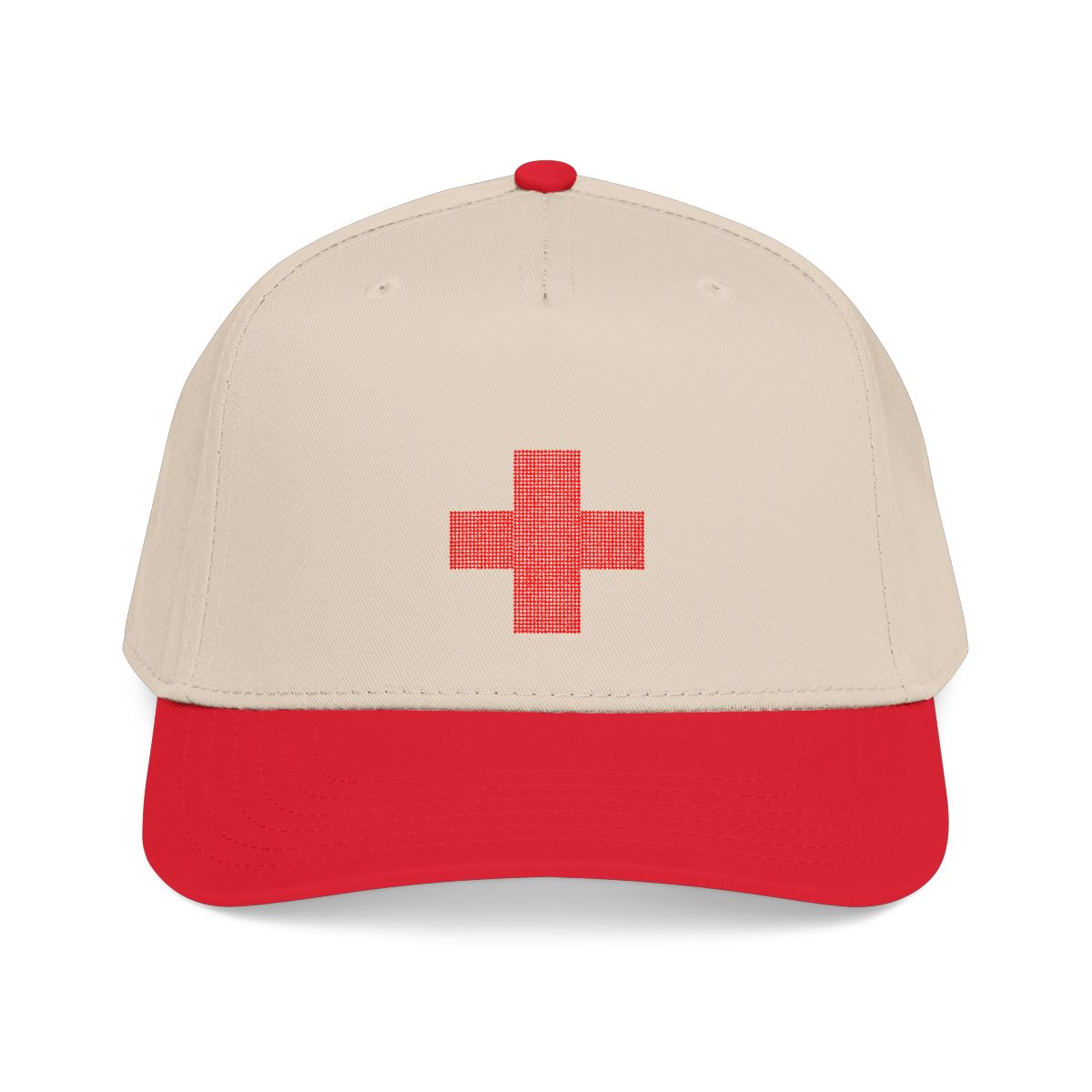 Red Cross Symbol Baseball Cap | 2Hollis Merch - alternate angle 3, merchandise