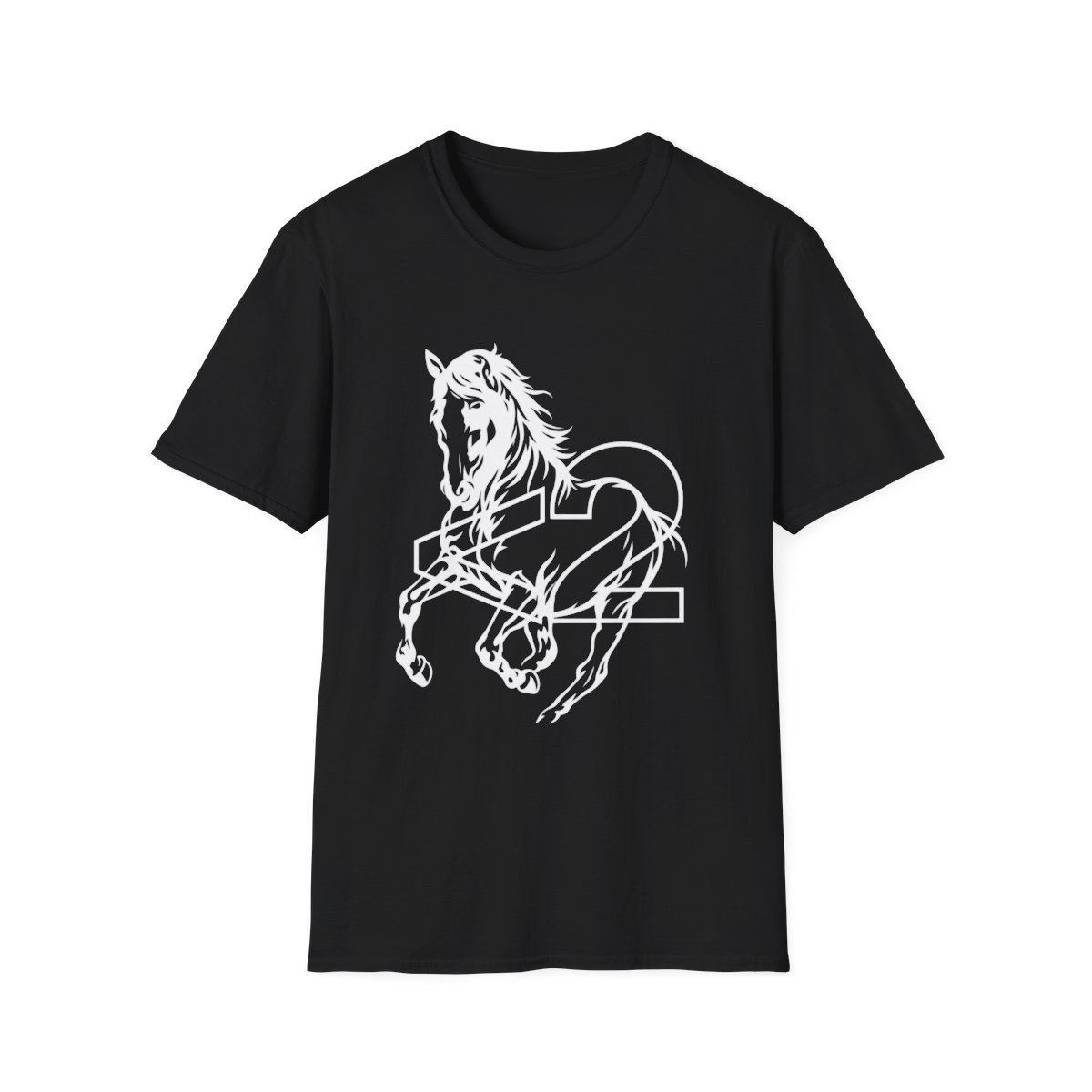 White Line Art Rearing Horse T-Shirt | 2Hollis Merch - Official T-Shirts merchandise