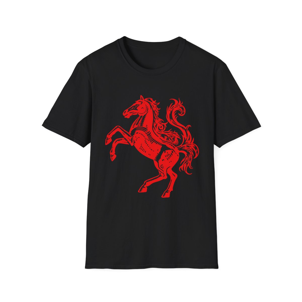 Red Rearing Horse Graphic T-Shirt | 2Hollis Merch - alternate angle 2, merchandise