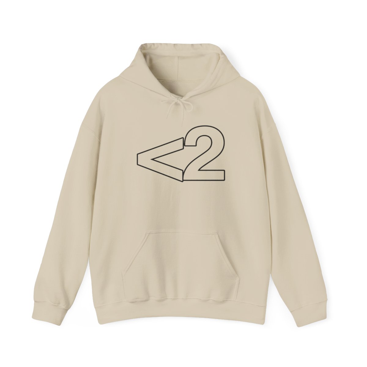 Less Than Two Symbol Hoodie | 2Hollis Merch - alternate angle 2, merchandise
