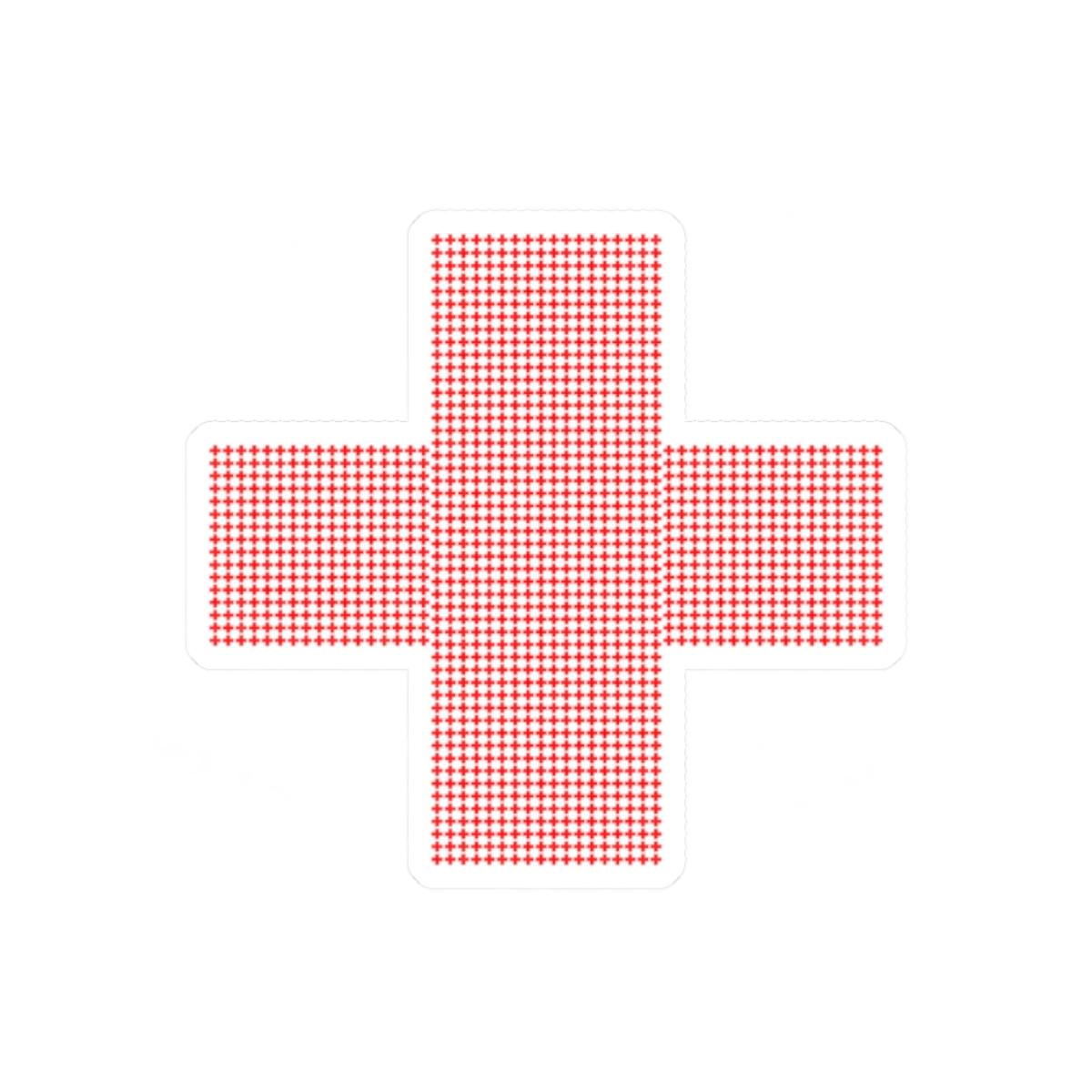 Red Gingham Cross Kiss-Cut Sticker | 2Hollis Merch - alternate angle 3, merchandise