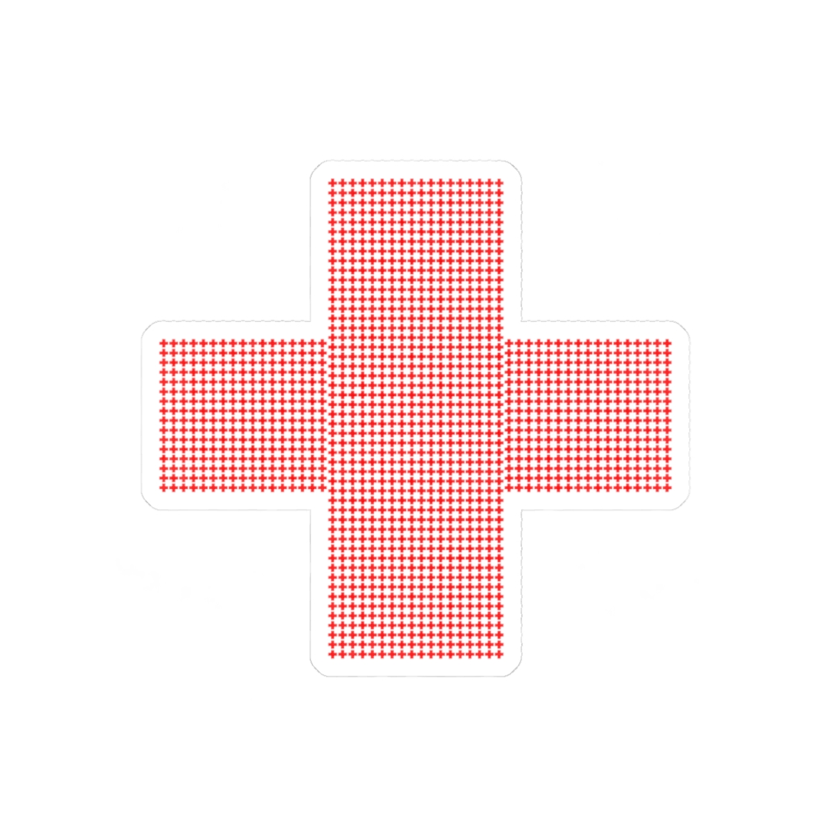Red Gingham Cross Kiss-Cut Sticker | 2Hollis Merch