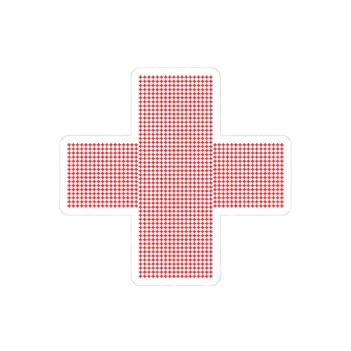 Red Gingham Cross Kiss-Cut Sticker | 2Hollis Merch - alternate angle 1, merchandise