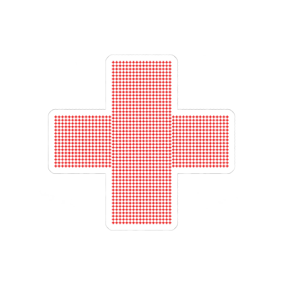Red Gingham Cross Kiss-Cut Sticker | 2Hollis Merch - alternate angle 2, merchandise